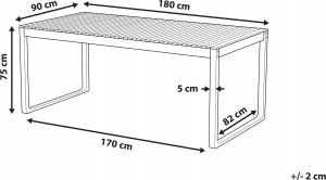 Beliani Stół ogrodowy Drewno Jasne drewno SASSARI II 3
