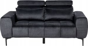 Sofa 2-osobowa welurowa czarna VEGAMO Lumarko! 1