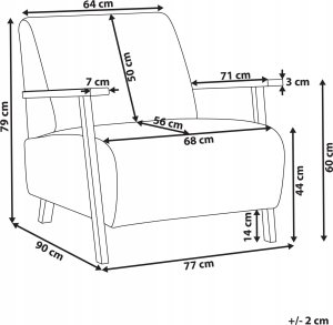 Beliani Fotel jasnobeżowy boucle LESJA 3
