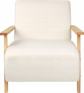 Beliani Fotel jasnobeżowy boucle LESJA 5