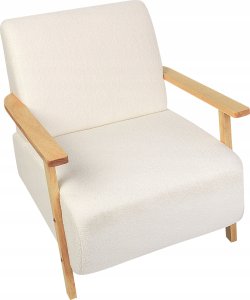 Beliani Fotel jasnobeżowy boucle LESJA 7