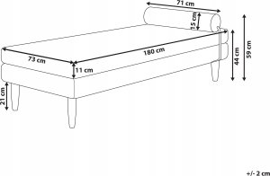 Beliani Szezlong welurowy beżowy USSEL 3