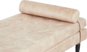 Beliani Szezlong welurowy beżowy USSEL 7