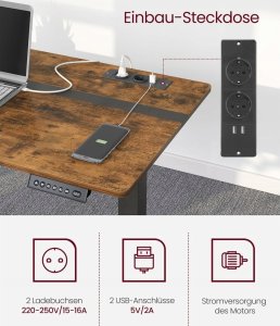 Biurko elektryczne z regulacją wysokości, gniazdem i s 2