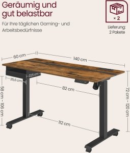 Biurko elektryczne z regulacją wysokości, gniazdem i s 3