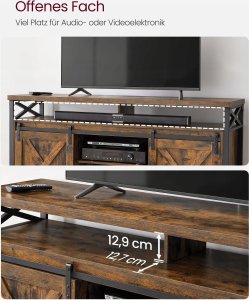 Szafka pod TV, 65-calowy stojak pod TV, z regulowanymi 3