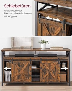 Szafka pod TV, 65-calowy stojak pod TV, z regulowanymi 4