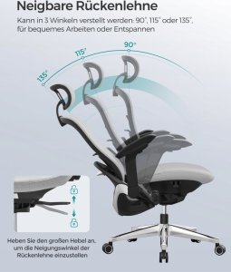 Krzesło biurowe Songmics Fotel biurowy regulowany fotel płócienny 5