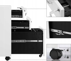 Komoda biurowa, zamykana szafka na dokumenty, z 3 szuf 3