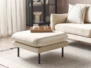 Beliani Otomana welurowa jasnobeżowa VINTERBRO 2