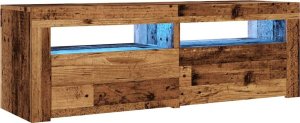 vidaXL Szafka pod TV z oświetleniem LED, stare drewno, 120x35x40 cm 3
