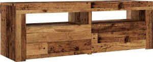 vidaXL Szafka pod TV z oświetleniem LED, stare drewno, 120x35x40 cm 6