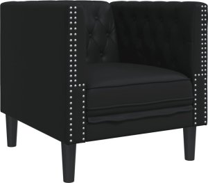 Fotel Chesterfield, czarny, tapicerowany sztuczną skórą  Lumarko! 1