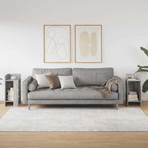 vidaXL Stoliki boczne 2 szt. z półką, szary dąb sonoma, 25,5x27x60 cm 3