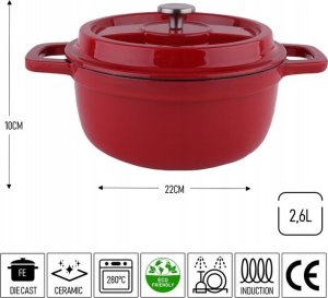Garnek holenderski 2,6L 22CM Żeliwo DUTCH OVEN 11
