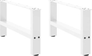 vidaXL Nogi do stolika kawowego, białe, 2 szt., 70x(30-31) cm, stal 12