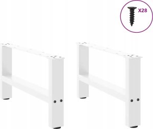 vidaXL Nogi do stolika kawowego, białe, 2 szt., 70x(30-31) cm, stal 3