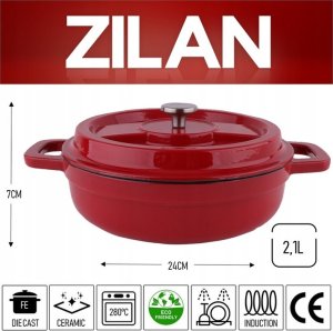 Garnek holenderski DUTCH OVEN ZILAN Żeliwo Scarlet Chef 2,1L 9