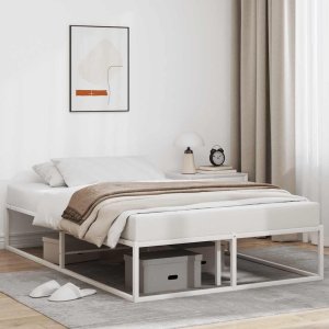 vidaXL Rama łóżka bez materaca, biała, 120x200 cm, stal 2