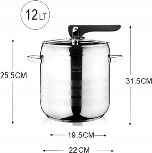 Floria SZYBKOWAR GARNEK CIŚNIENIOWY turecki STAL GAZ INDUKCJA 12LT 8