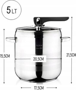 SZYBKOWAR GARNEK CIŚNIENIOWY TURECKI STAL GAZ INDUKCJA 5LT 9