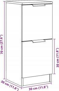 vidaXL Szafka, stare drewno, 30x30x70 cm 11