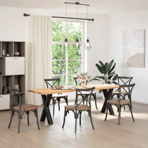 vidaXL Nogi do stołu jadalnego, 2 szt., czarne, 60x(72-73) cm, stal 2