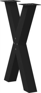 vidaXL Nogi do stołu jadalnego, 2 szt., czarne, 60x(72-73) cm, stal 4