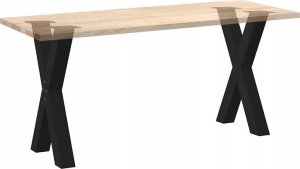 vidaXL Nogi do stołu jadalnego, 2 szt., czarne, 60x(72-73) cm, stal 8