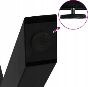 vidaXL Nogi do stołu jadalnego, 2 szt., czarne, 60x(72-73) cm, stal 9