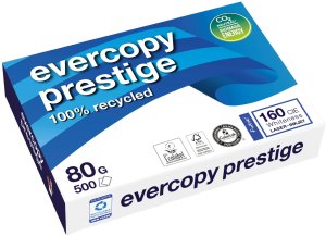 Evercopy prestige recycled paper white a4 80g  - ream of 500 sheets 1