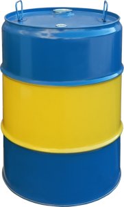 Beczka stalowa metalowa TH 60L korki 2 i 3/4 - NIEBIESKO-ŻÓŁTA Beczka stalowa metalowa TH 60L korki 2 i 3/4 - NIEBIESKO-ŻÓŁTA 1