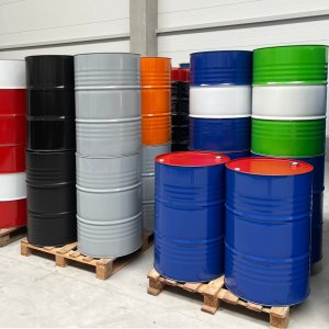 Beczka stalowa metalowa TH 216.5L z rowkami  korki 3/4 i 2 w wieku  - MIX KOLORÓW Beczka stalowa metalowa TH 216.5L z rowkami korki 3/4 i 2 w wieku  - MIX KOLORÓW 3