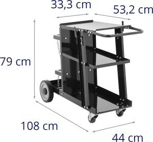 Stamos Germany Wózek spawalniczy warsztatowy z miejscem na butlę 3 poziomy do 65 kg Wózek spawalniczy warsztatowy z miejscem na butlę 3 poziomy do 65 kg 6