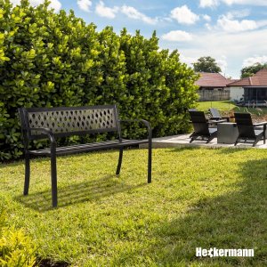 Heckermann Ławka ogrodowa z poduszkami metalowa HM-125 2