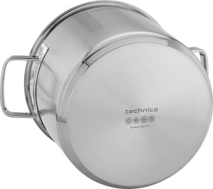 Technica Garnek wysoki 9 l o średnicy 240 mm z pokrywką ze stali nierdzewnej | TECHNICA, Platinum Line 3