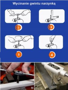 Zestaw gwintowników i narzynek 24el. (M5-M12) metalowa walizka 11