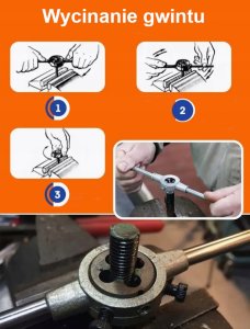 Zestaw gwintowników i narzynek 24el. (M5-M12) metalowa walizka 12