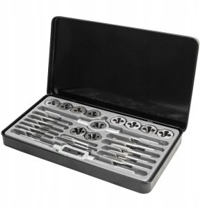 Zestaw gwintowników i narzynek 24el. (M5-M12) metalowa walizka 2