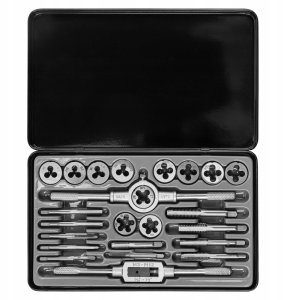 Zestaw gwintowników i narzynek 24el. (M5-M12) metalowa walizka 3