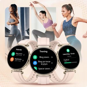 Smartwatch Damski Zegarek - Wodoodporny Rozmowy Menu PL - Złoty dla Kobiety 6