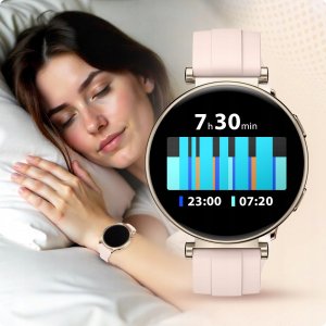 Smartwatch Damski Zegarek - Wodoodporny Rozmowy Menu PL - Złoty dla Kobiety 7