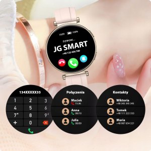 Smartwatch Damski Zegarek - Wodoodporny Rozmowy Menu PL - Złoty dla Kobiety 8