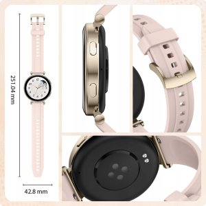 Smartwatch Damski Zegarek - Wodoodporny Rozmowy Menu PL - Złoty dla Kobiety 10