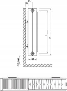 Grzejnik stalowy INVENA CV22 600x1400 V 22 Dolny 48h 6