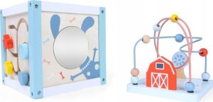 Drewniana kostka edukacyjna sensoryczna 18