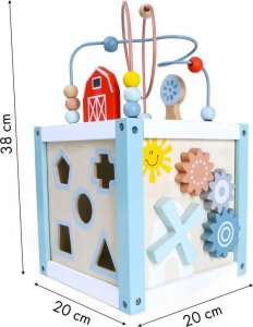 Drewniana kostka edukacyjna sensoryczna 22