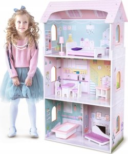 Drewniany domek dla lalek + Mebelki 11