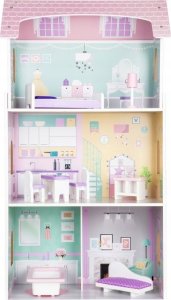 Drewniany domek dla lalek + Mebelki 23