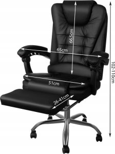 Krzesło biurowe CARPASSION Fotel obrotowy z funkcją leżenia Eko* Skóra 2